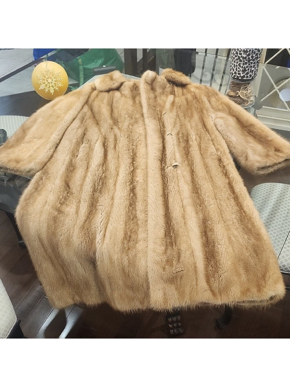 Simpsons Vintage Real Mink Golden Whiskey Fur Coat Fit M/L